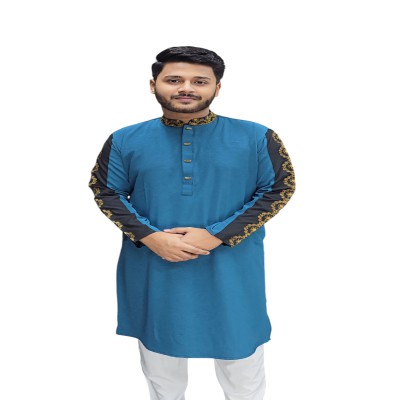 Sleeve Contrast Embroidery